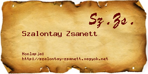 Szalontay Zsanett névjegykártya